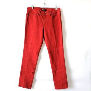 Levi's Womens Cardinal Red Mid Rise Skinny Denim Jeans Regular Size 12 M